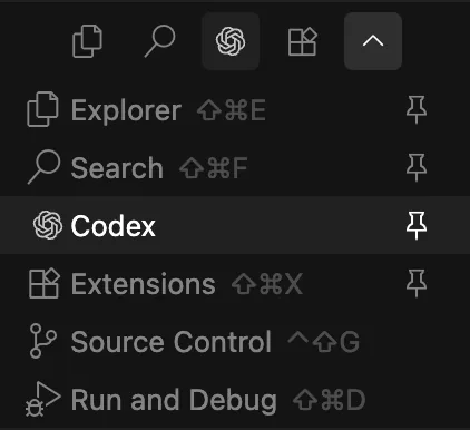编辑器中的 Codex 扩展侧边栏